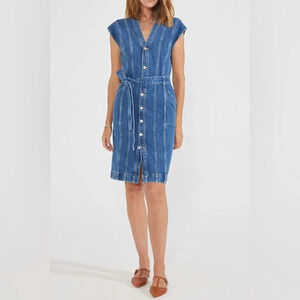 NWT Ética Denim Issa Seamed Dress Topaz River Sz S